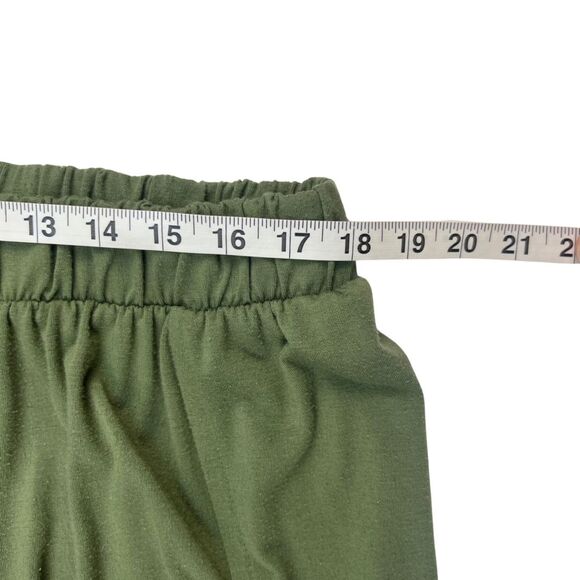 Zenana Pants Medium Olive Green Side Slit Wide Leg Relaxed Knit Jogger Pants - Picture 4 of 12